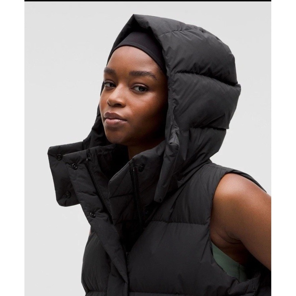 $268 Lululemon Wunder Puff 600-Down-Fill Cropped Vest Size 0 Black